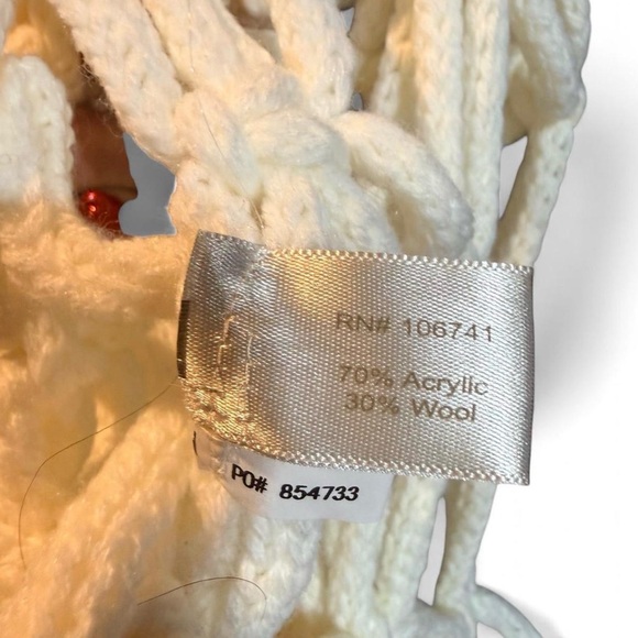 VTG Macramae Sweater  Wool Blend Small P-P20L33 Ivory - Picture 6 of 6